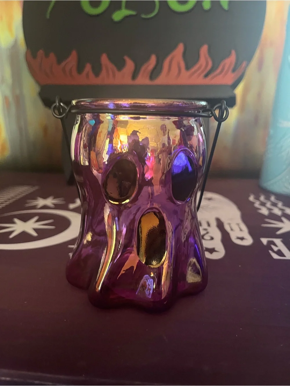 5-Pc Halloween Decor Bundle - Mist Maker Sign Stakes Gnome Jar NWT